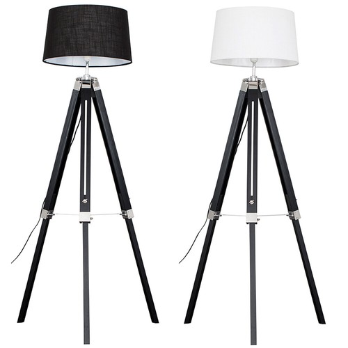 Wooden tripod floor - tripod, lamp