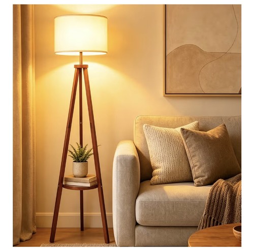 Wooden tripod floor lamp - tripod,