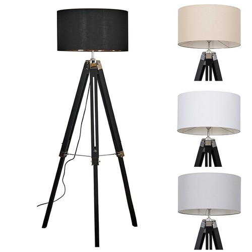 Wooden tripod floor lamp - tripod,