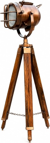 Modern floor lamp with - lamp, wooden