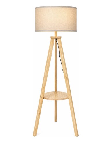 Wooden tripod floor lamp - wooden,