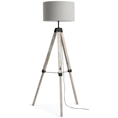 Tripod floor lamp grey wooden - floor,