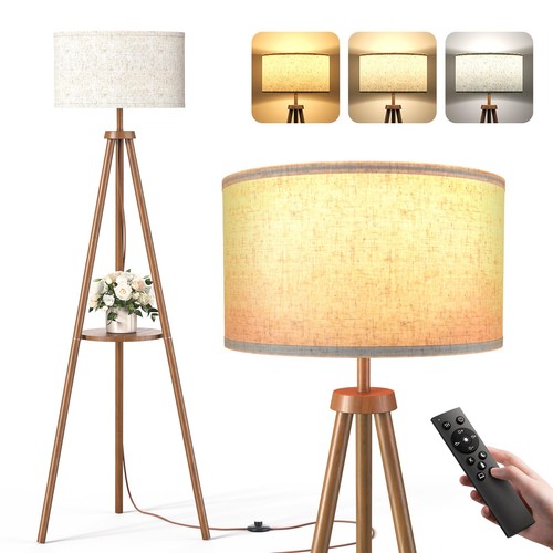 Tripod floor lamp with - tripod, storage