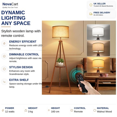 Wooden tripod lamp remote - tripod,