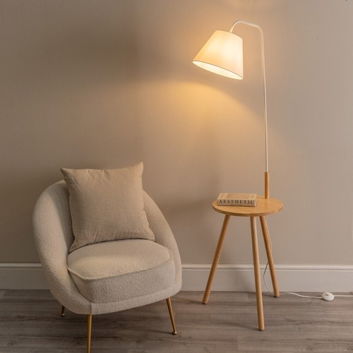 Large wood tripod floor lamp - wood,