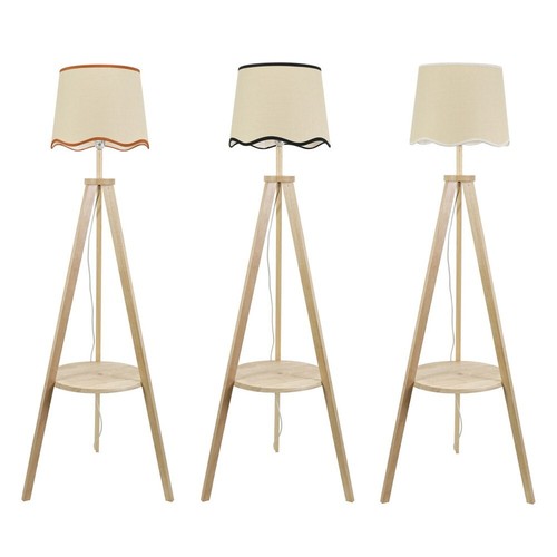 Light wooden tripod floor - wooden, lamp